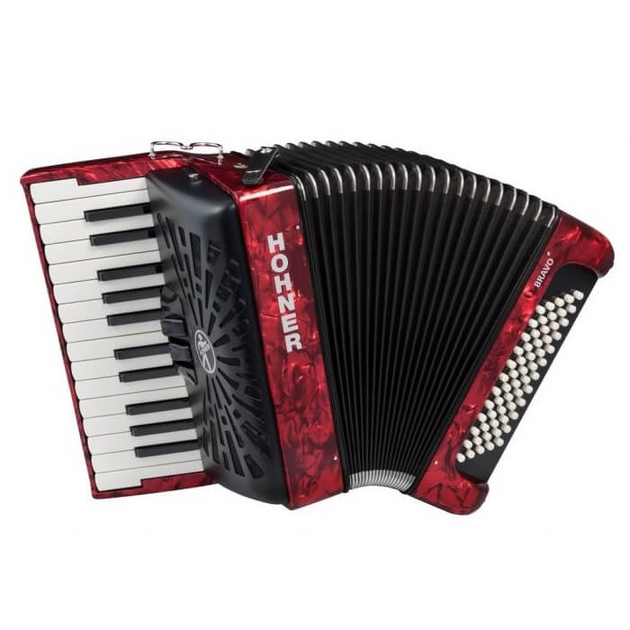 Hohner Bravo II 60 RD Silent Key Ακκορντεόν Kόκκινο-min