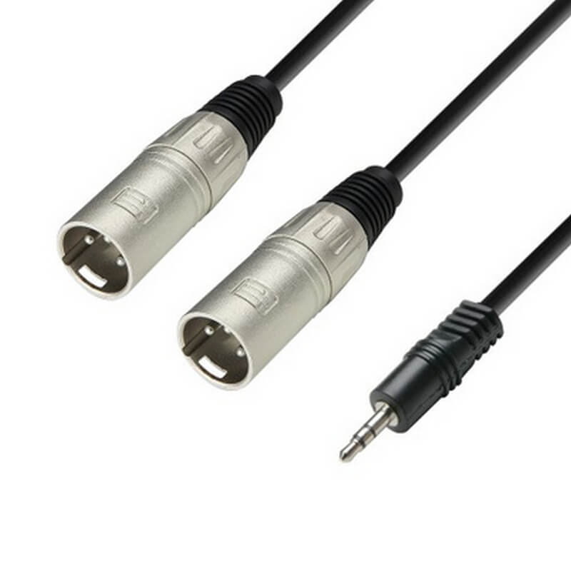 Adam Hall K3YWMM0300 3Star Series Καλώδιο Audio 2xXLR(m) - 1/8 Stereo Jack 3m Μαύρο-min