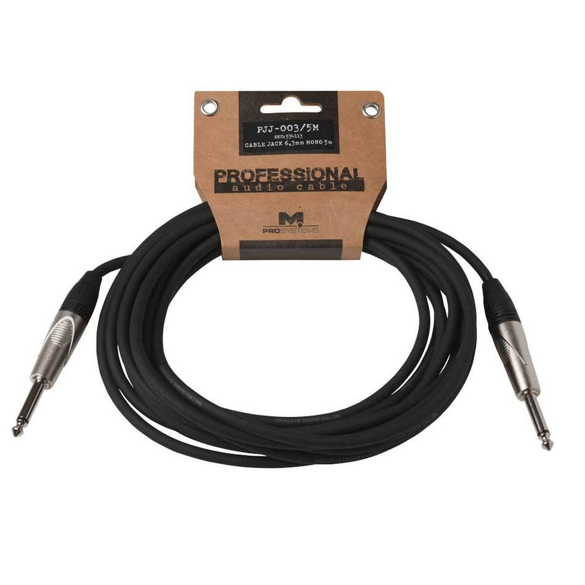 Metro PJJ-003 Καλώδιο Οργάνου 6.3mm Jack - 6.3mm Jack Μαύρο 5m-min