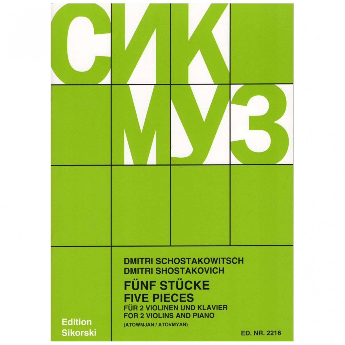 Dmitri Shostakovich - Five Pieces for Two Violins and Piano-min