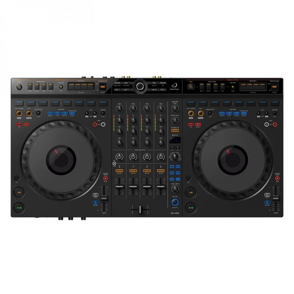 AlphaTheta DDJ-GRV6 Dj Controller Μαύρο (Δώρο Pioneer Ακουστικά)-min