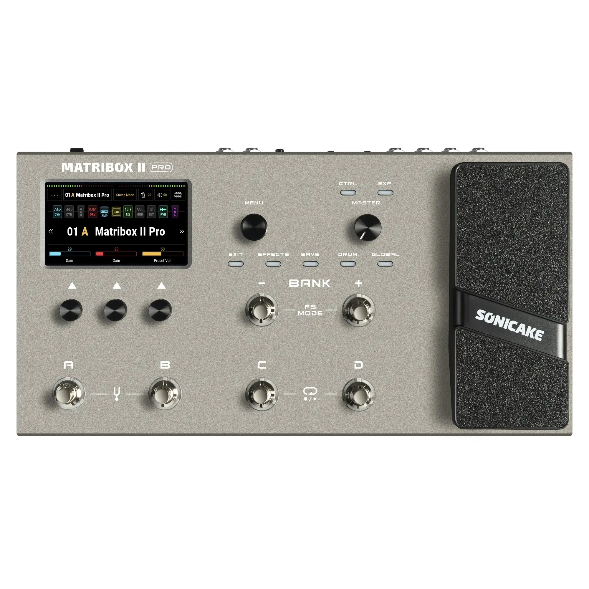 Sonicake Matribox II Pro Επεξεργαστής Εφέ Κιθάρας/ Μπάσου Ασημί-min