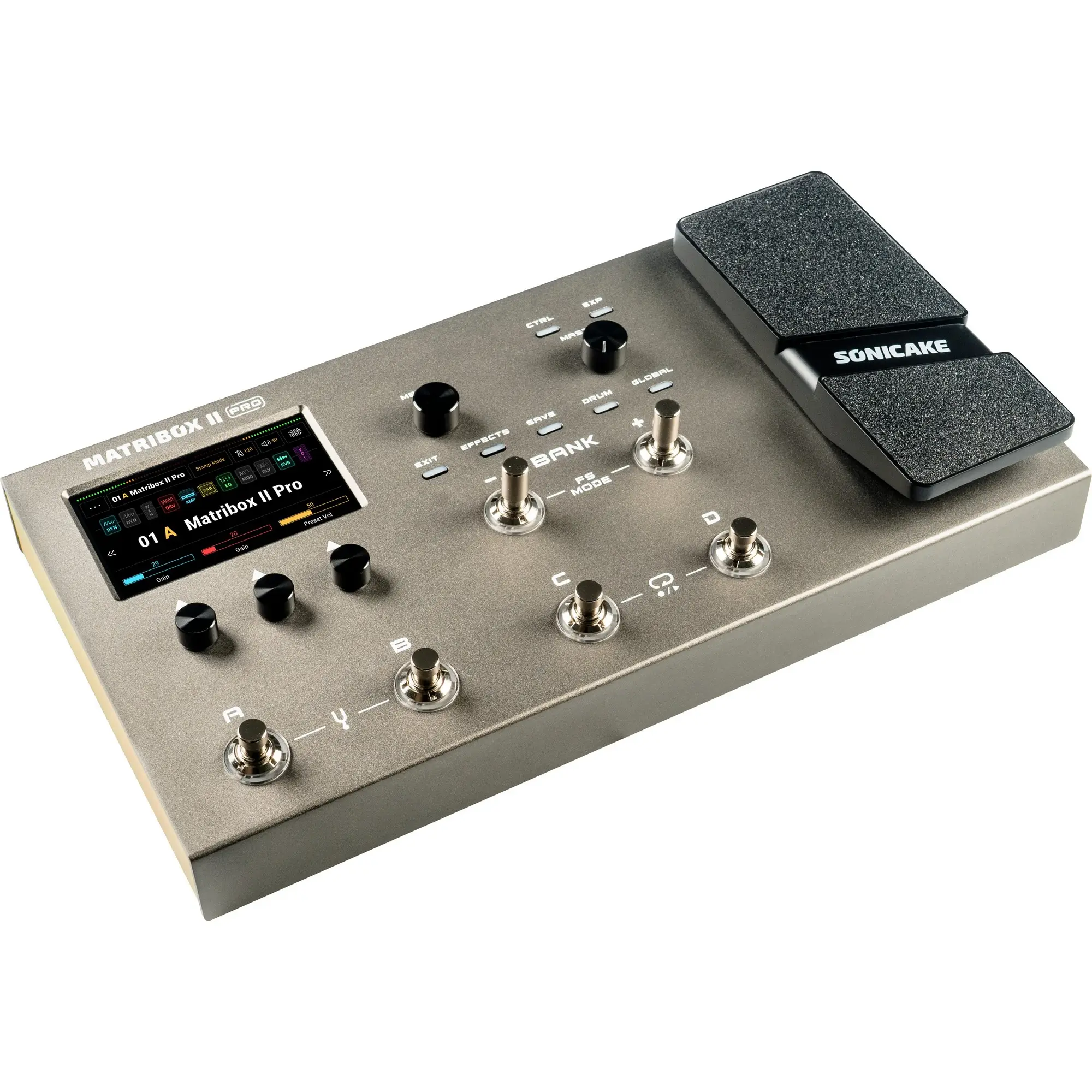 Sonicake Matribox II Pro Επεξεργαστής Εφέ Κιθάρας/ Μπάσου Ασημί-2-min