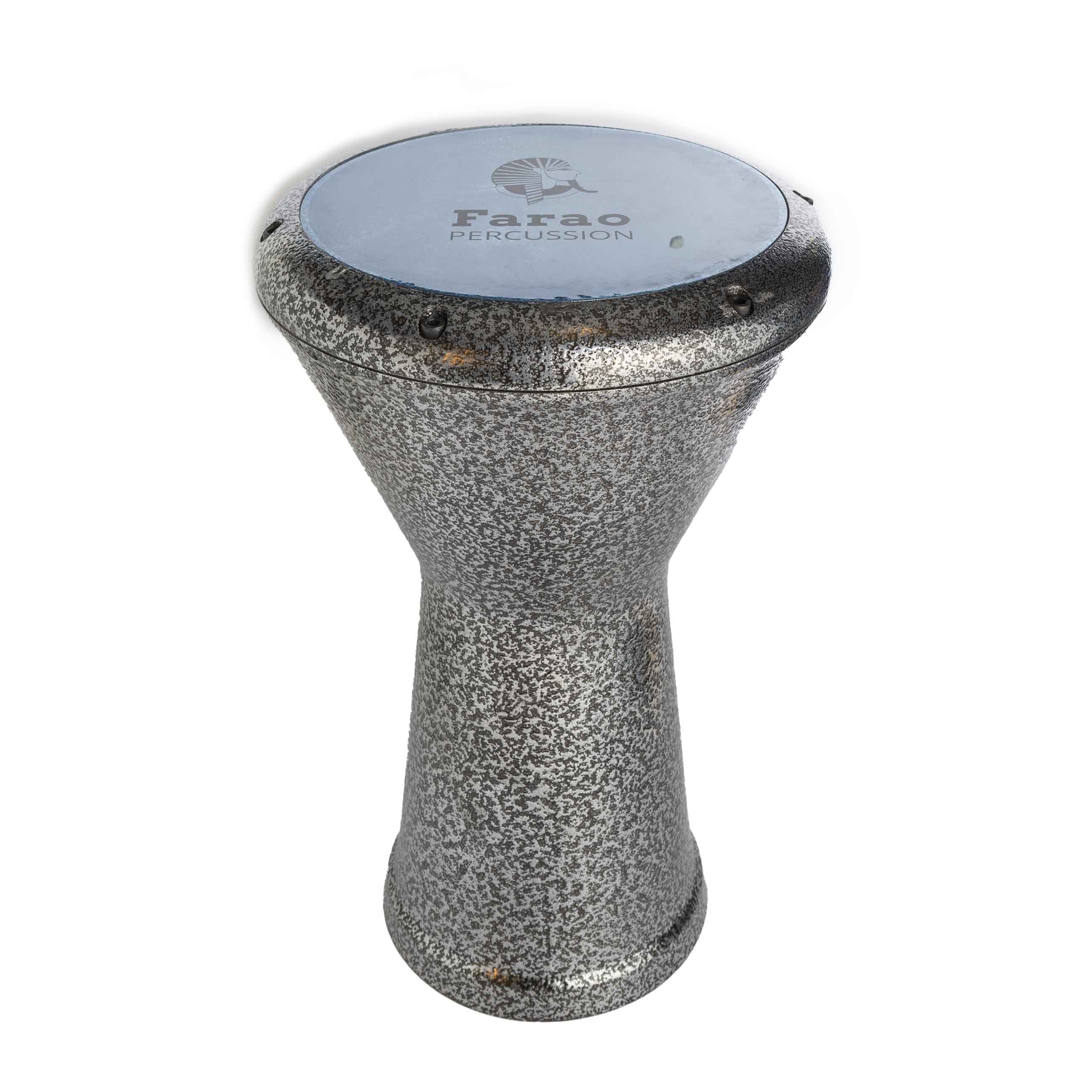 Farao Origin Αιγυπτιακό Τουμπελέκι/ Νταρμπούκα Ασημί (με Θήκη)-2-min