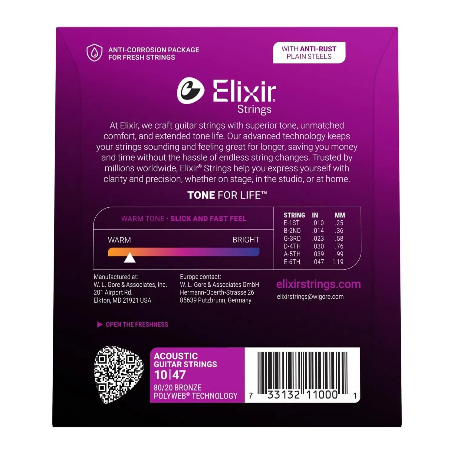 Elixir 11000 Polyweb Extra Light Χορδές 80/20 Bronze Ακουστικής Κιθάρας 10-47-2-min