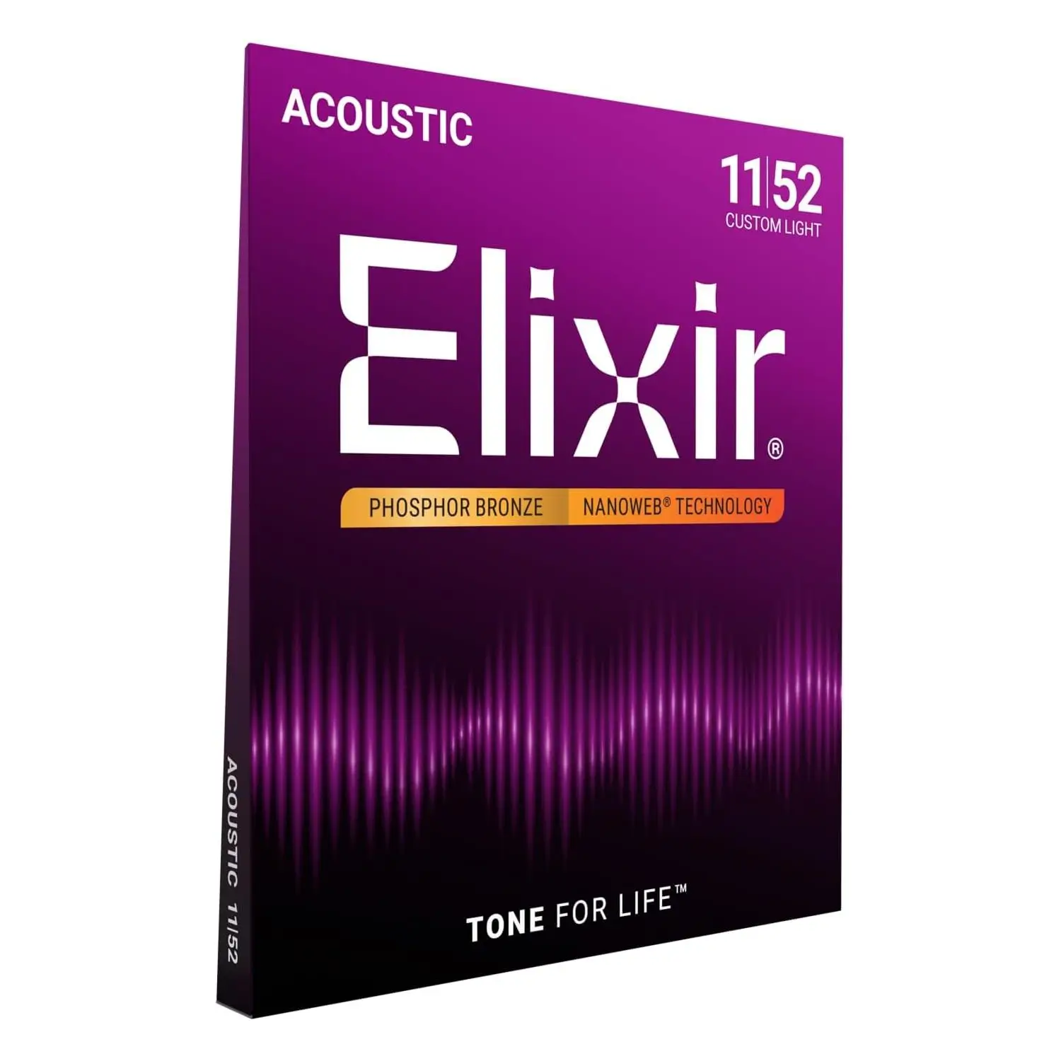Elixir 16027 Nanoweb Χορδές Phosphor Bronze Ακουστικής Κιθάρας 11-52-min