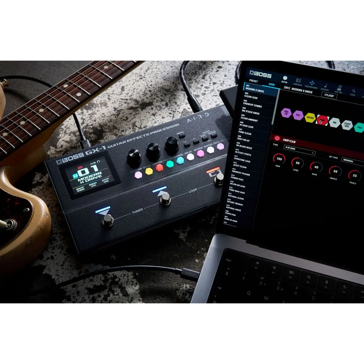 Boss GX-1 Επεξεργαστής Εφέ Κιθάρας Μαύρος-7