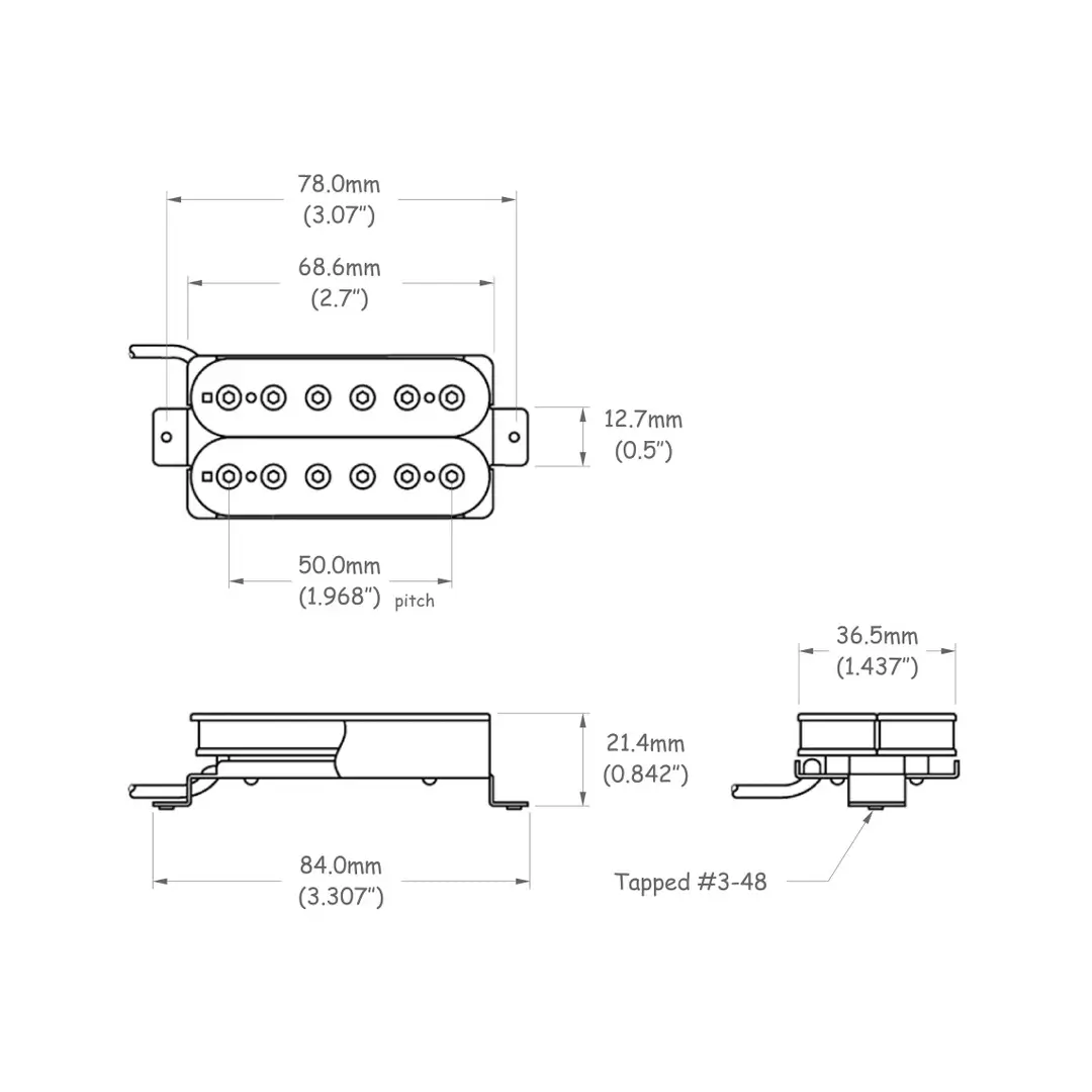 Roswell Pickups FN5-B-BLK Allen Poles Bridge Humbucker Μαγνήτης Ηλεκτρικής Κιθάρας-2-min
