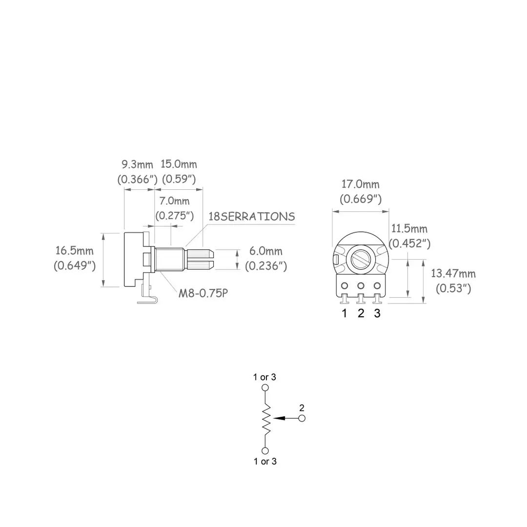 Partsland VL1715H-A500K Ποτενσιόμετρο-2-min