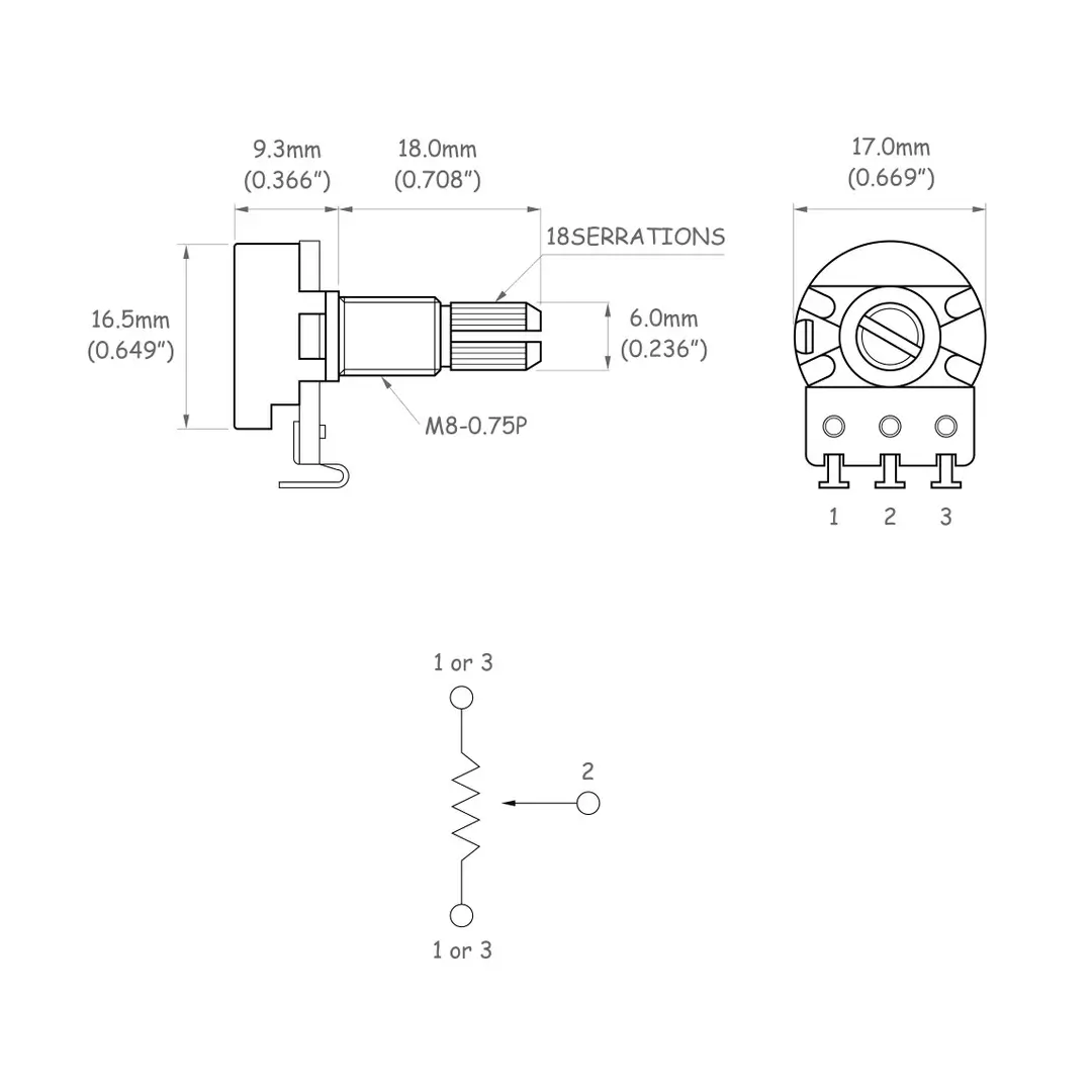 Partsland VL1718H-B250K Ποτενσιόμετρο-2-min