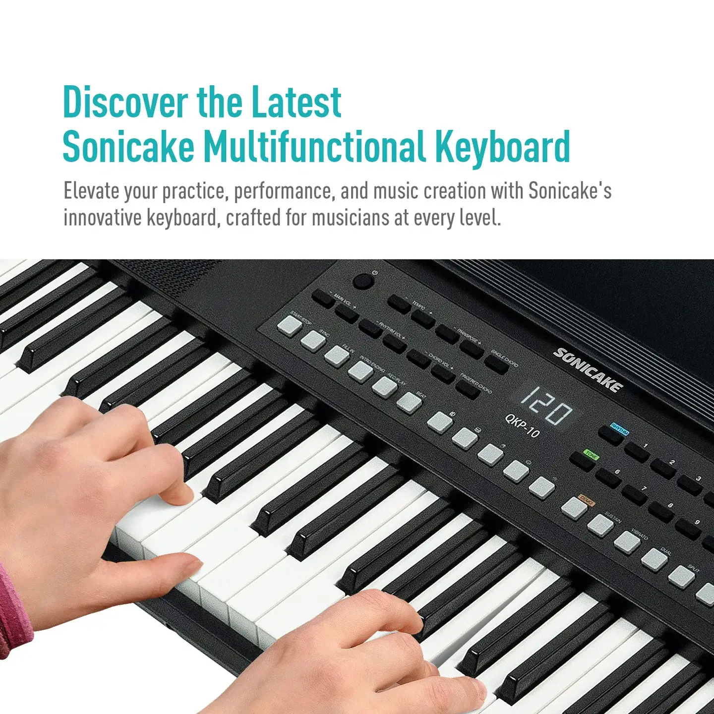 Sonicake QKP-10 Αρμόνιο/ Keyboard Μαύρο-2-min