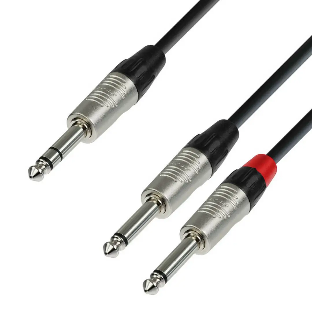Adam Hall K4YVPP0300 4Star Series Καλώδιο Audio 1/4 Stereo Jack - 2x1/4 Mono Jack 3m Μαύρο-min
