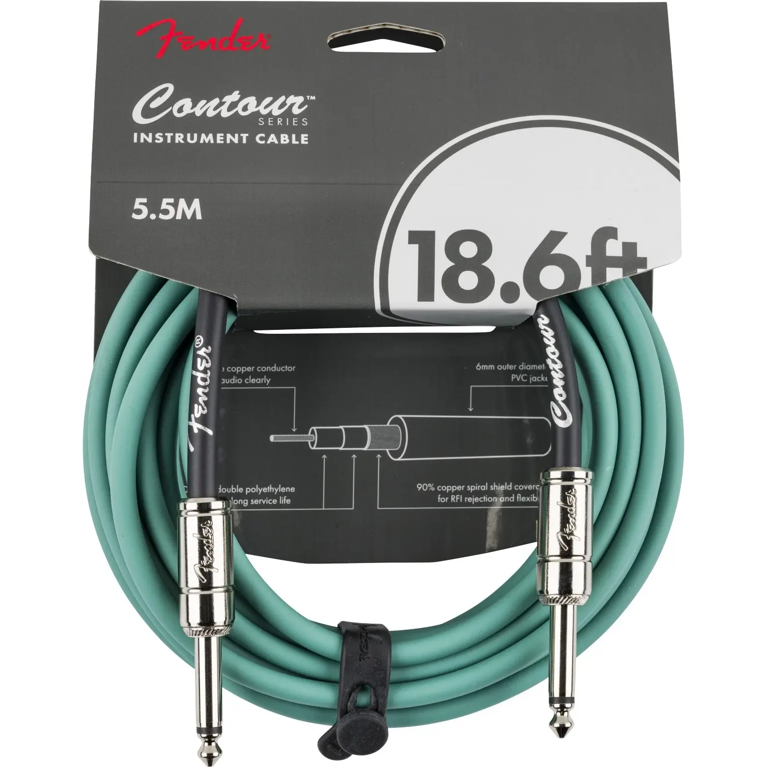 Fender Contour Καλώδιο Οργάνων 6.35mm Mono Jack σε 6.35mm Mono Jack 5,5m SHG-min