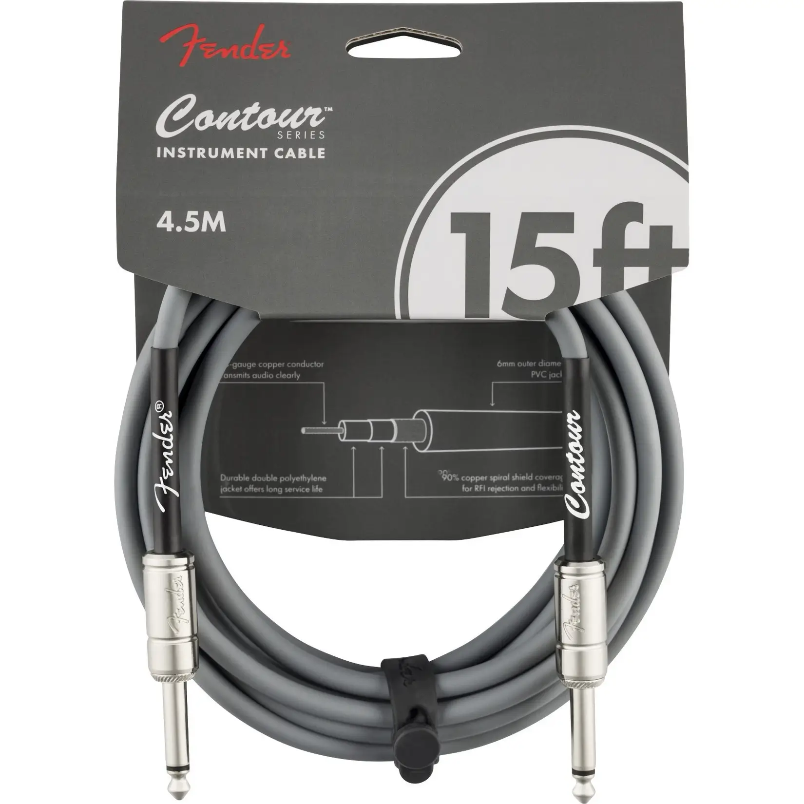 Fender Contour Καλώδιο Οργάνων 6.35mm Mono Jack σε 6.35mm Mono Jack 4,5m INS-min