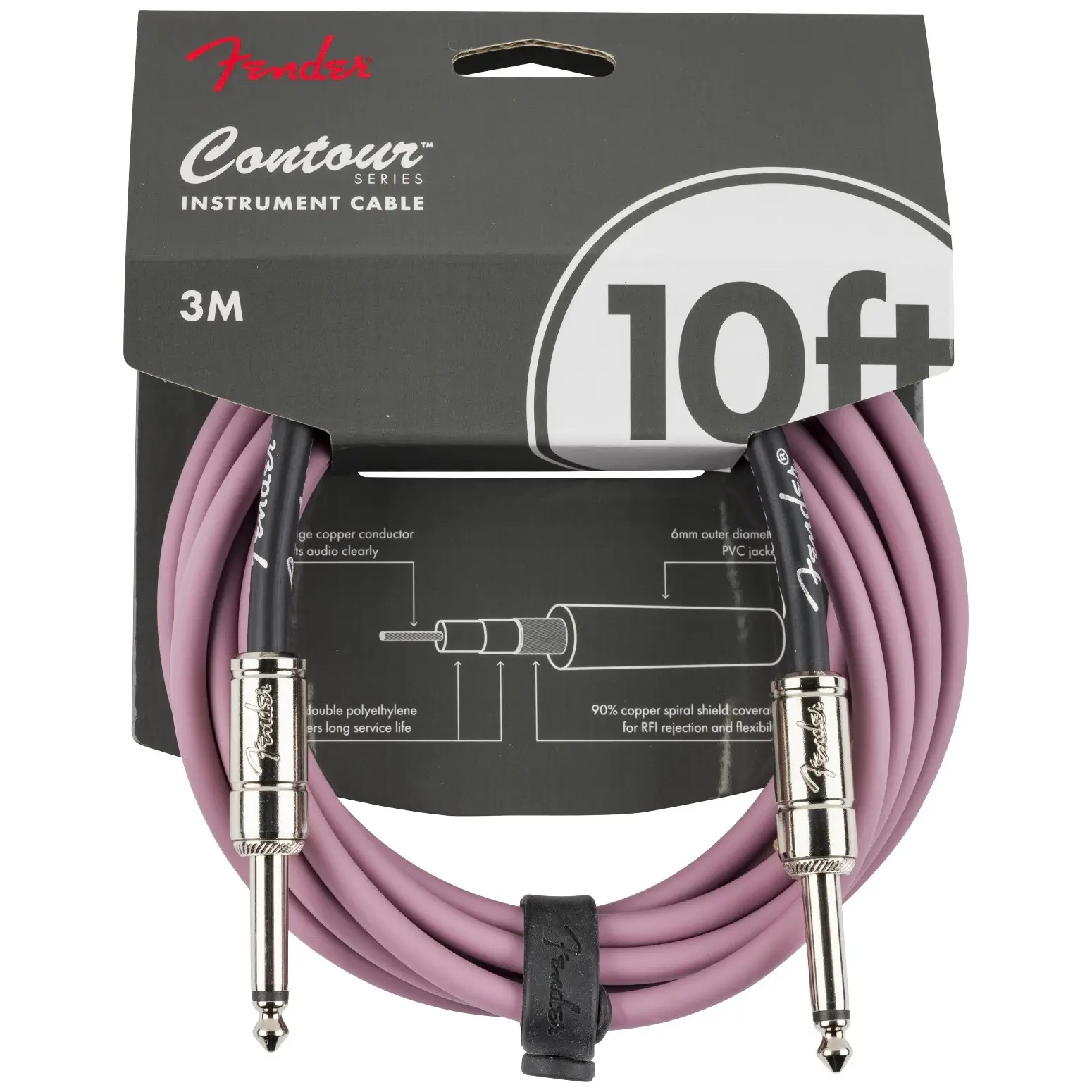 Fender Contour Καλώδιο Οργάνων 6.35mm Mono Jack σε 6.35mm Mono Jack 3m BGM-min
